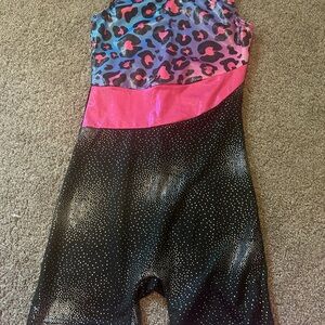Leopard Print and Sparkle Gymnastics Leotard